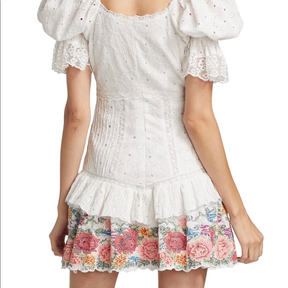 Loveshackfancy Thressey Eyelet-Embroidered Minidress - Picture 6 of 8